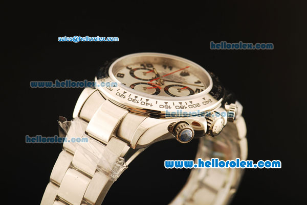 Rolex Daytona Swiss Valjoux 7750 Automatic Movement Full Steel with Silver Dial and Arabic Numerals - Click Image to Close